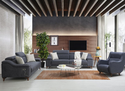 Sofagarnitur Set Komplett Modern Wohnzimmer Textil Couch Luxus Polstermöbel